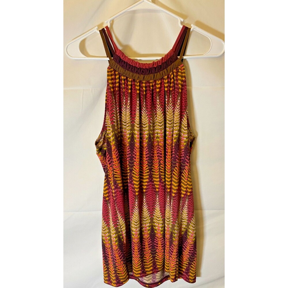 Women's Large L  Strappy Sleeveless Top Boho Hippie Indie Chic Bold